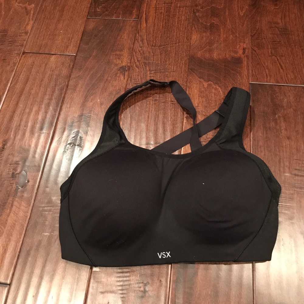 VSX black strappy sports bra