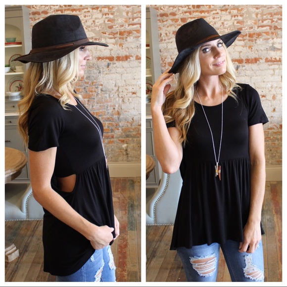 Black Vegan Suede leather trim hat - Picture 3 of 3