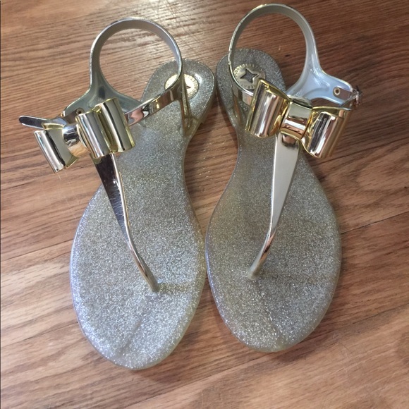 BCBG gold rubber sandals *worn once - Picture 1 of 1