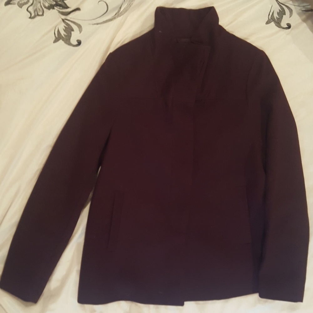 New burgundy winter pea coat