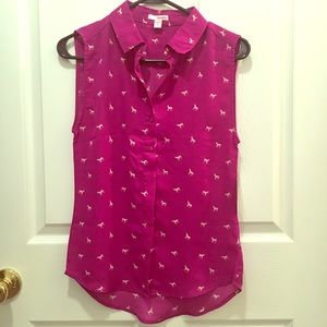 Unicorn Print Button Down