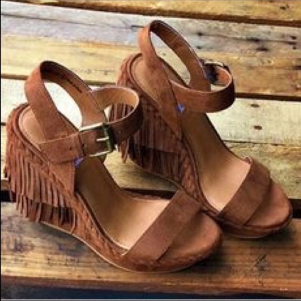 Boho Chic Braided Fringe Wedge - Picture 3 of 6