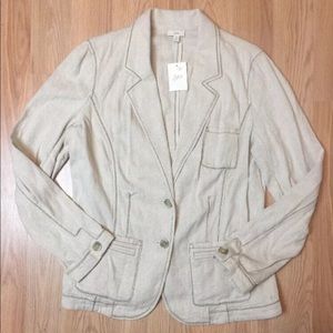 J. Jill Oatmeal Blazer 14 tall NWT