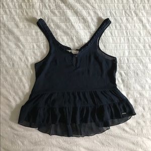 Navy Blue Sheer Top
