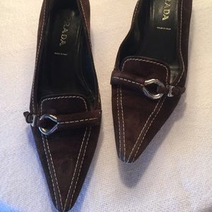 Brown suede Prada shoes