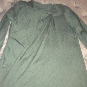 Elie Tahari dark green silk & cashmere top sz L