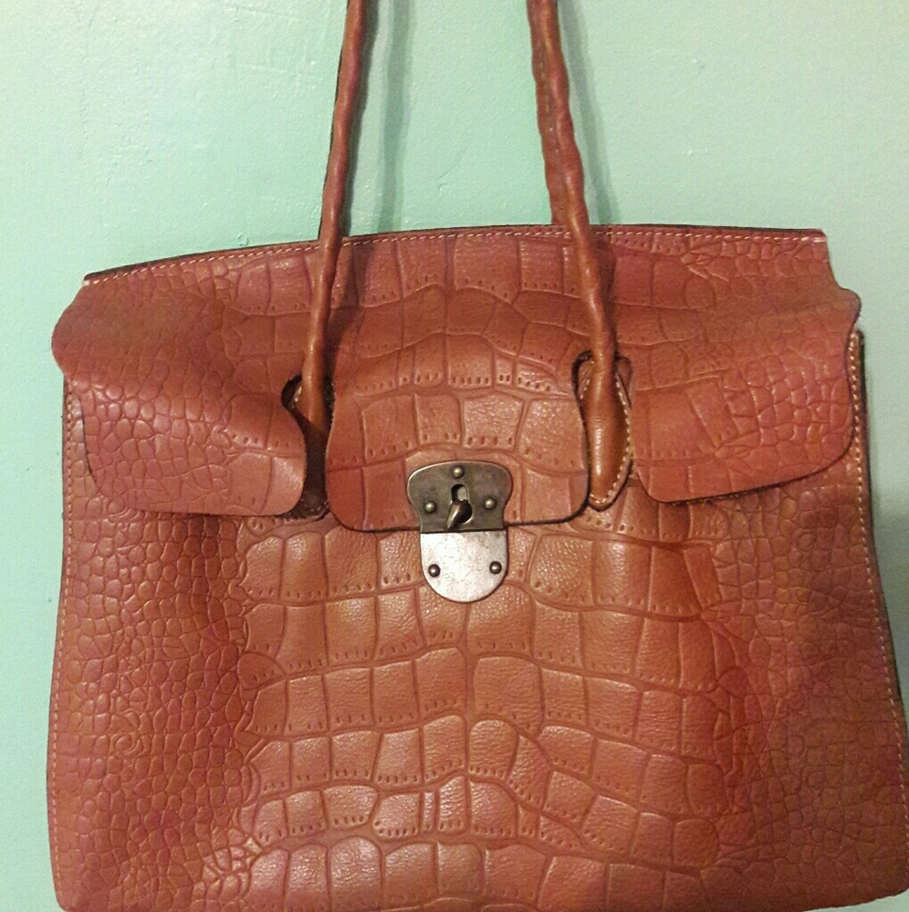 Rare Patricia Nash Tan Pebbled leather Vienna bag