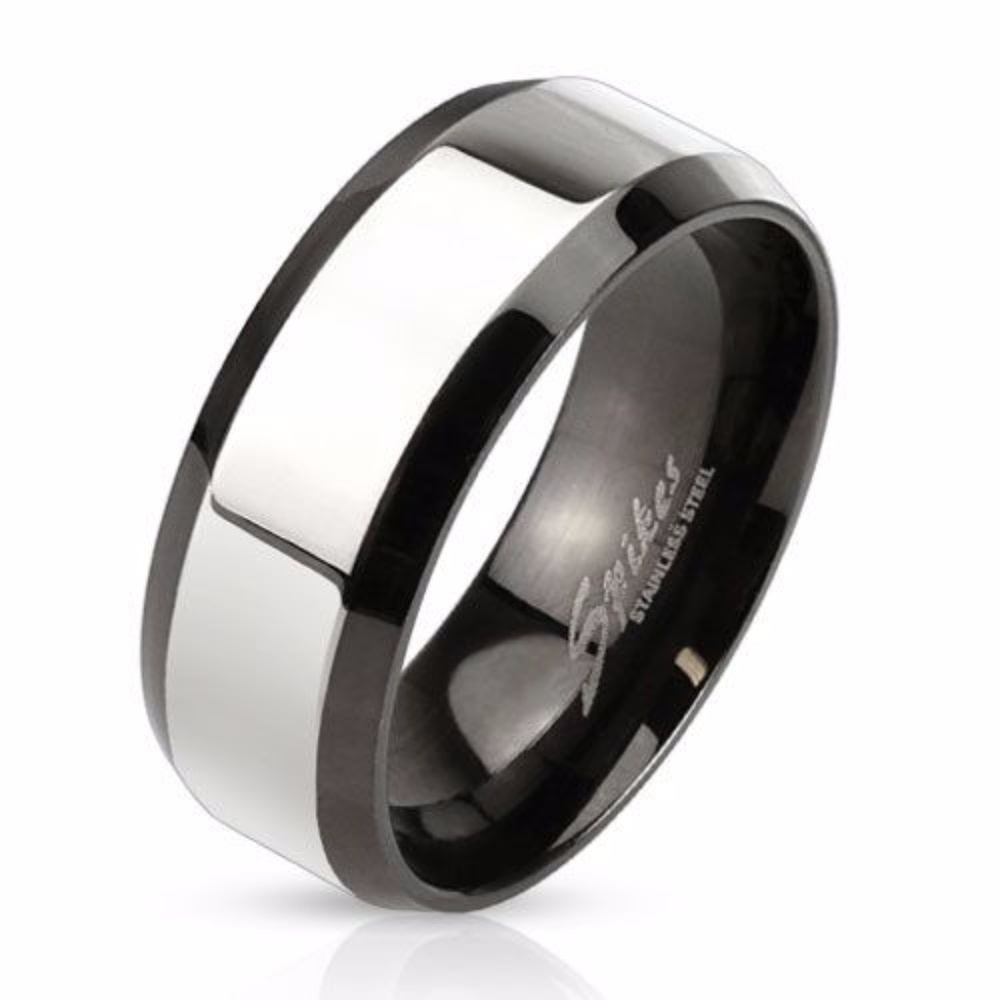 Unisex 8mm Stainless Steel Wedding Band Ring