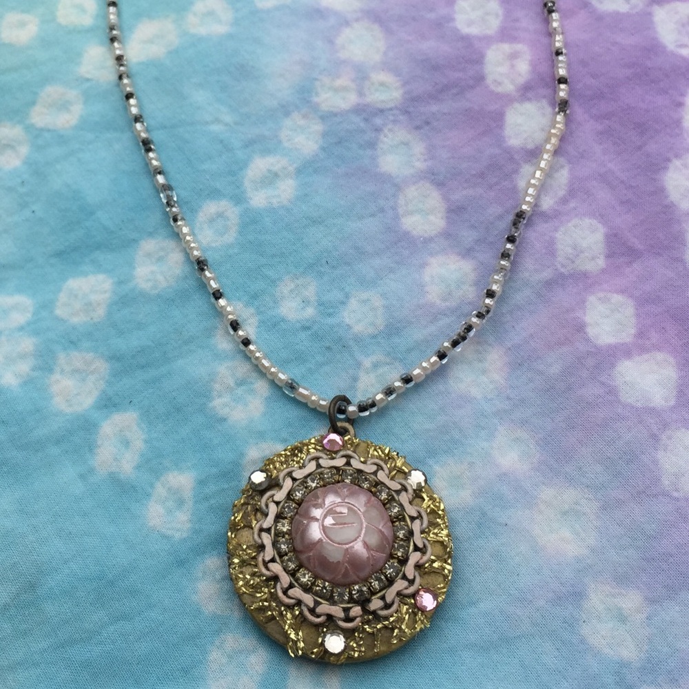 Beaded Colorful Locket Necklace