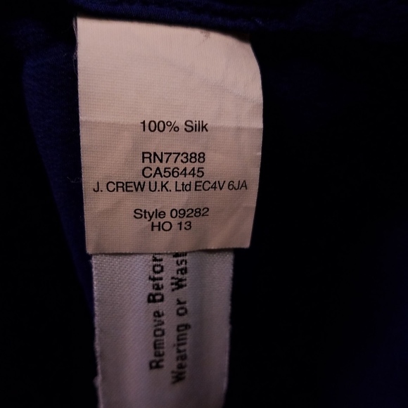 Madewell 100% Silk XS Royal Blue Embroidered Top - Picture 5 of 7