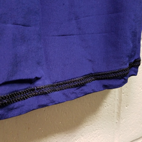 Madewell 100% Silk XS Royal Blue Embroidered Top - Picture 6 of 7