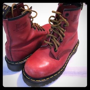 Dr. Martens 1460, red. Vintage. Made in England.