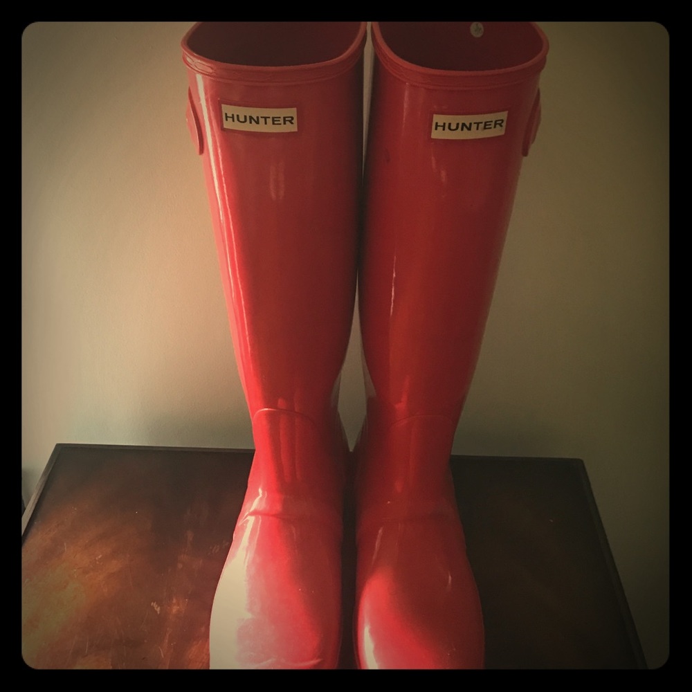 Coral Red Hunter Boots