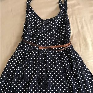 H&M Navy Blue Polka Dot Dress