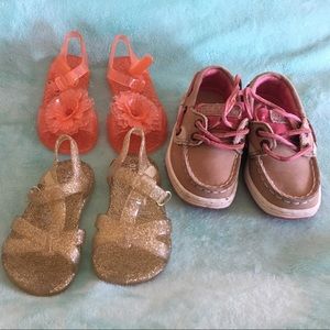 3 pair infant size 5 shoes (Sperry's are 5.5).