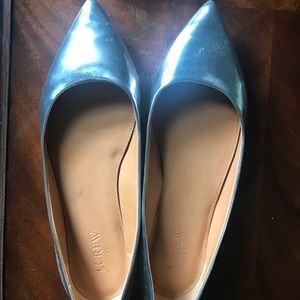 J. Crew Metallic Silver Flats