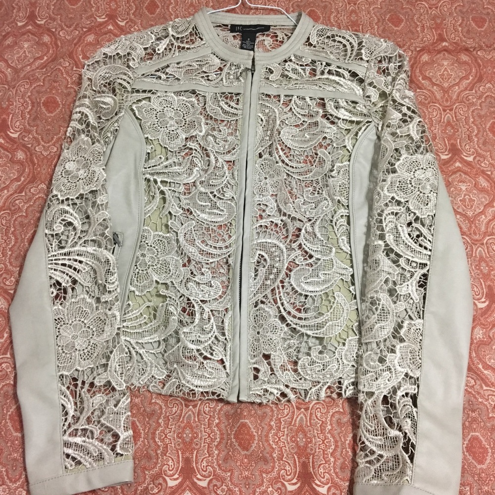 INC International Concepts cream colored jacket