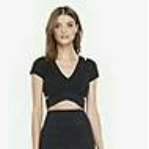 Express Crop V-Neck Cut-Out Top