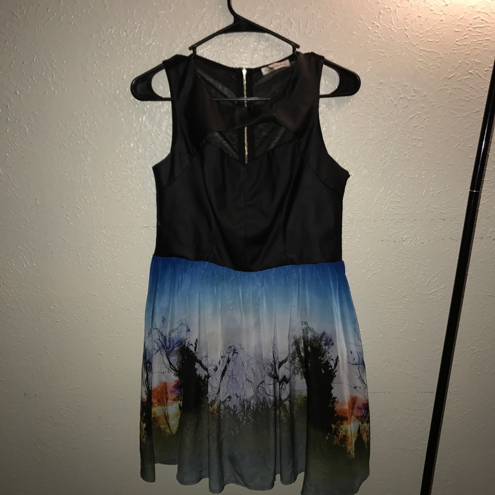 Faux leather top dress