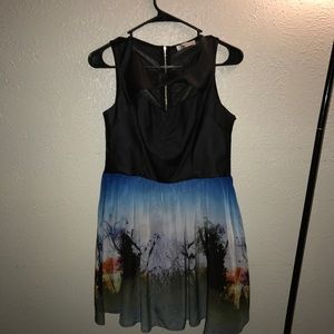 Faux leather top dress