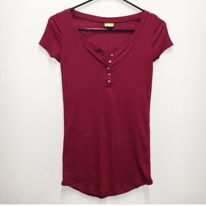Maroon Henley Tee