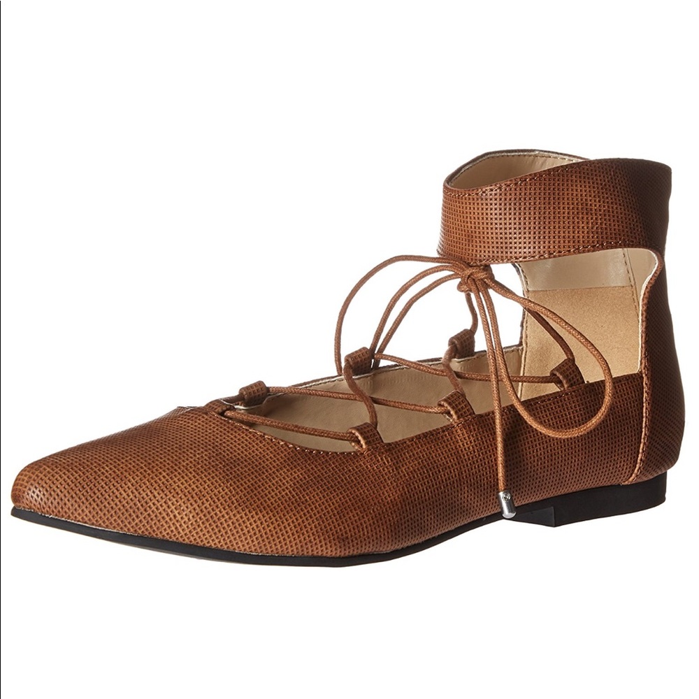 Tan Pointed Toe Flat - Picture 3 of 8