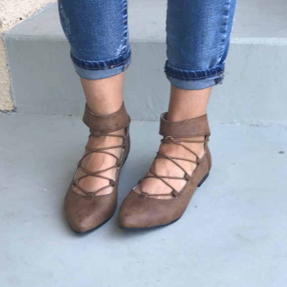 Tan Pointed Toe Flat - Picture 7 of 8