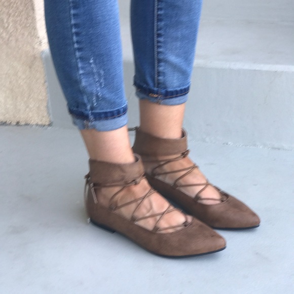 Tan Pointed Toe Flat - Picture 8 of 8