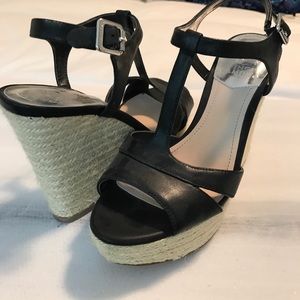 Vince Camuto black wedge sandals