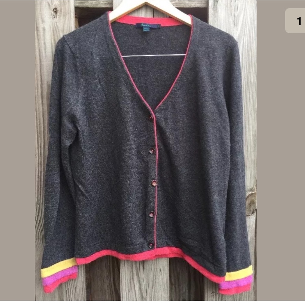 Boden Women's 12 Cardigan Gray  Cashmere Blend