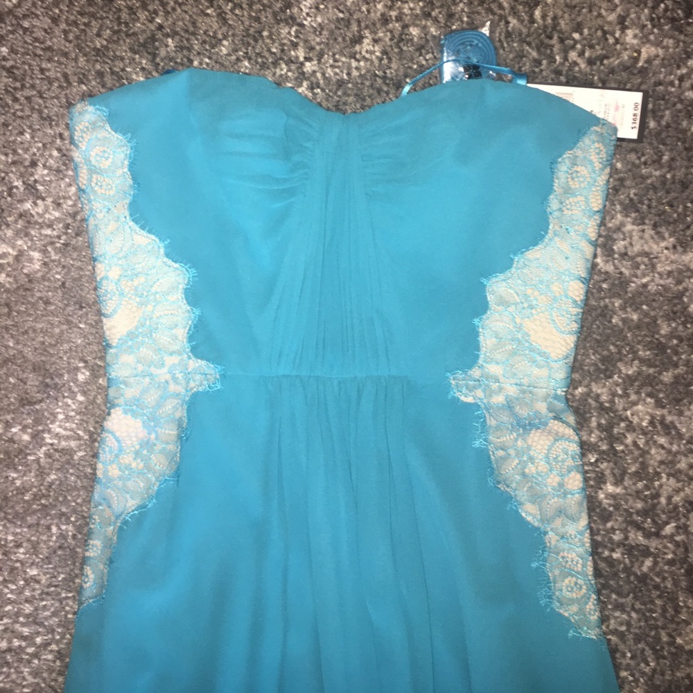 Ashby eve full length strapless teal evening gown