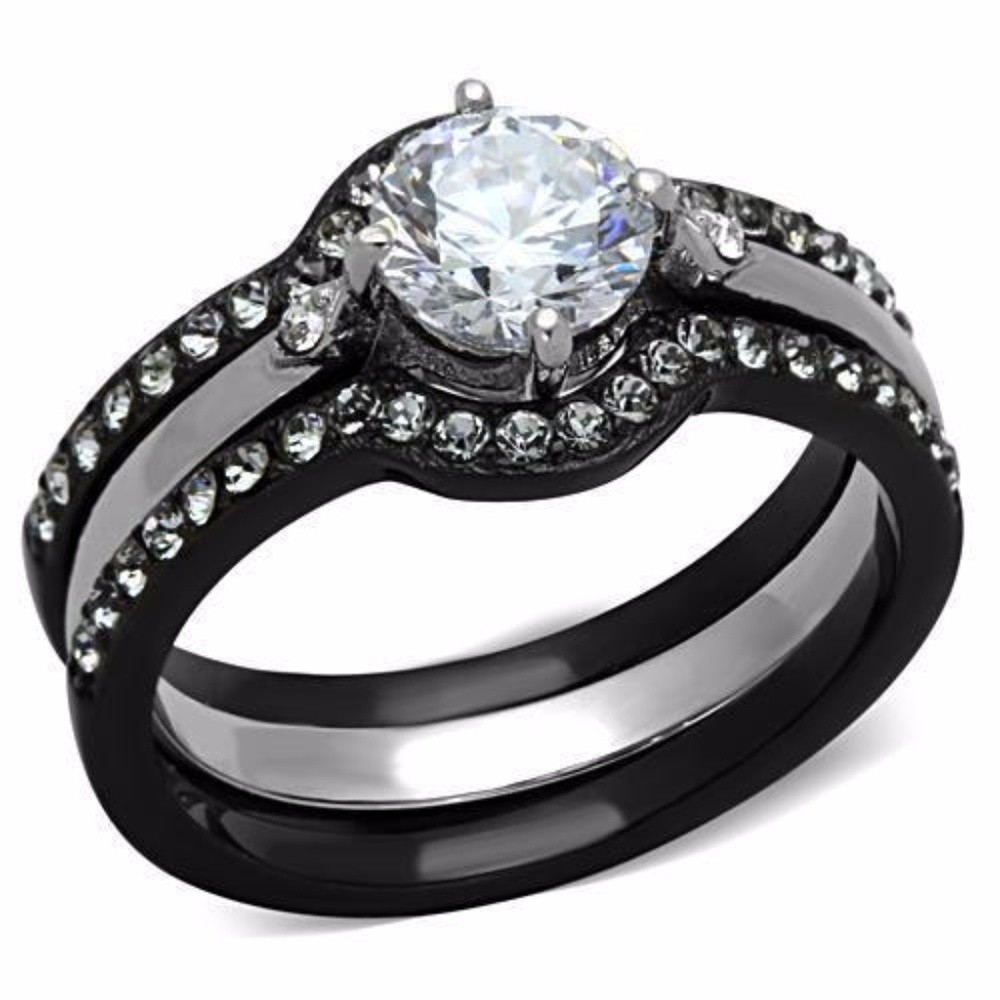 3Pc 1.75ct Cz Wedding Engagement Ring Set