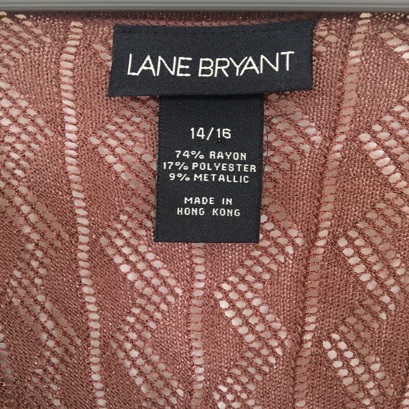 LANE BRYANT Sweater Brown Gold V Neck Size 14/16 - Picture 7 of 7