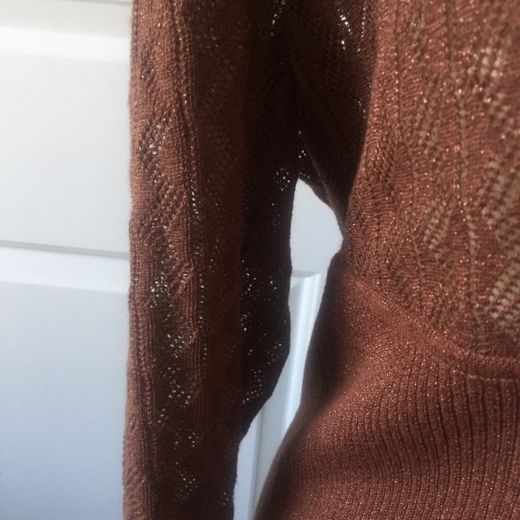LANE BRYANT Sweater Brown Gold V Neck Size 14/16 - Picture 5 of 7