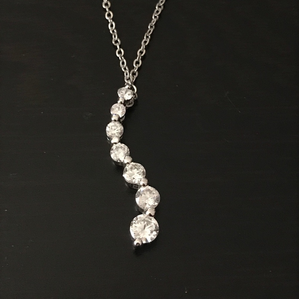 Journey CZ Sterling Silver Necklace 18"