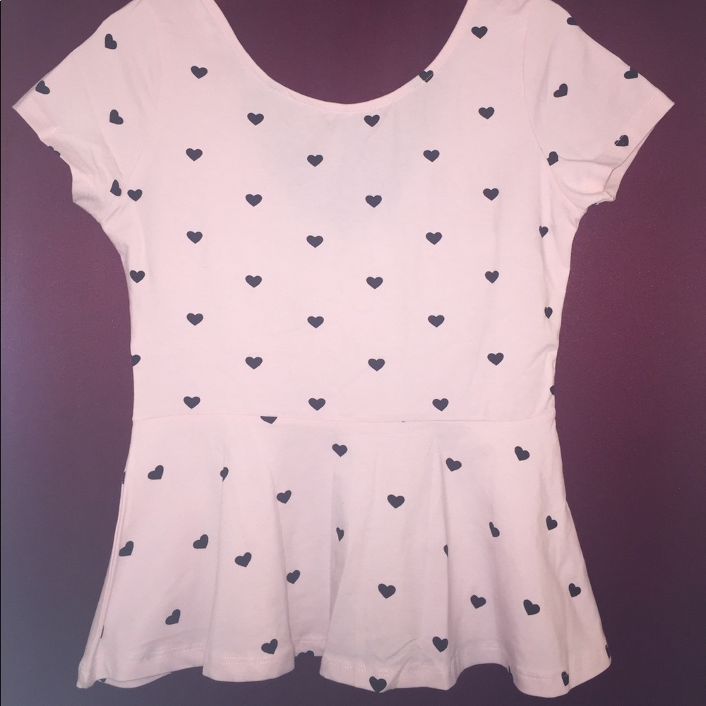 H&M Divided brand pink/black ❤️ peplum top size M