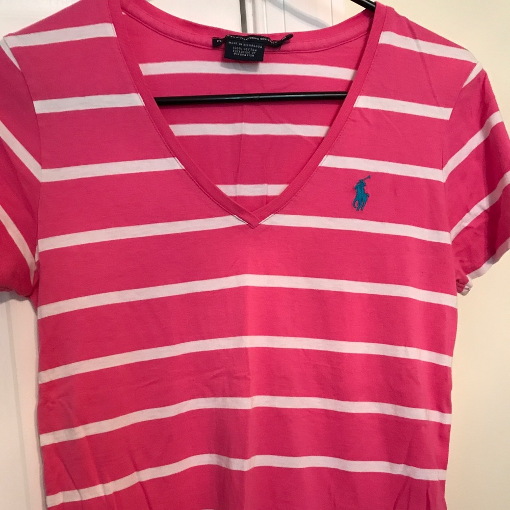 Pink Striped Ralph Lauren Shirt - Women's Small