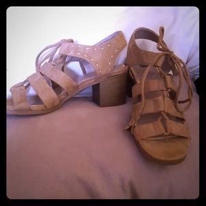Brand new soft camel comfy strappy sandals