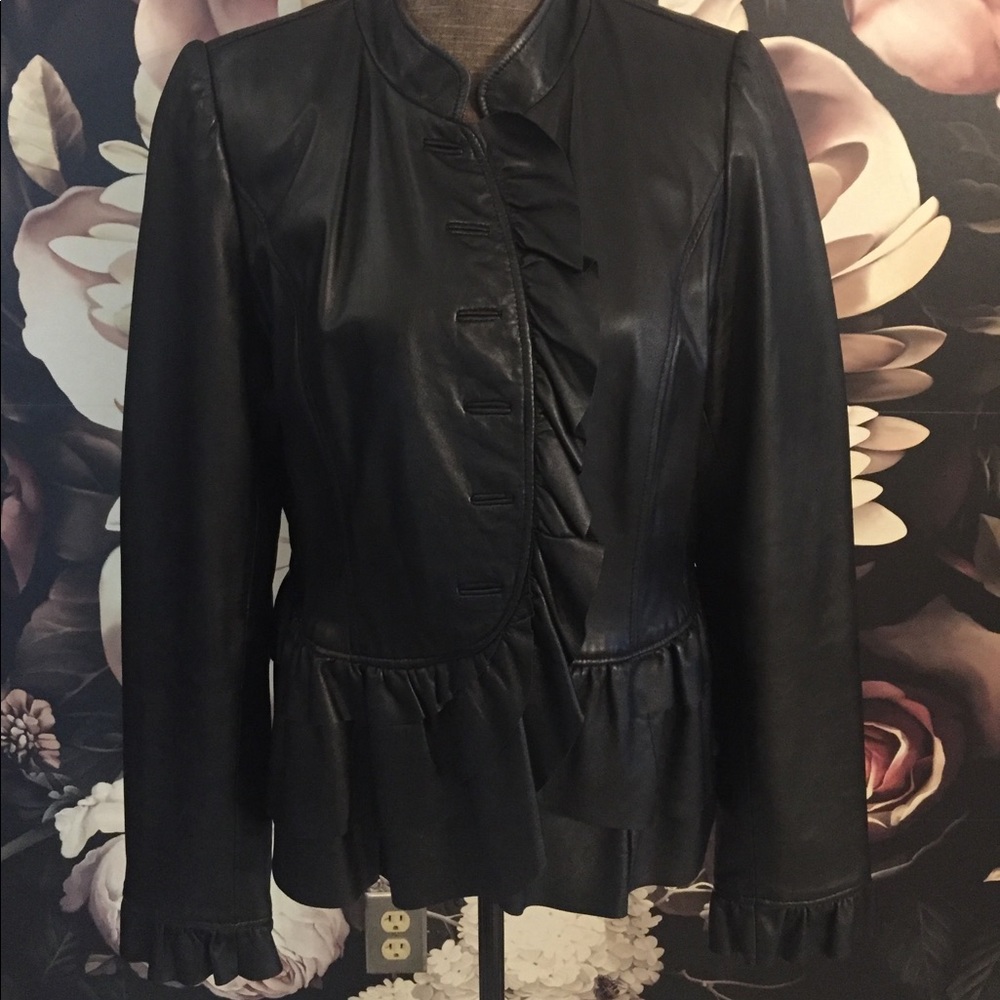 Black leather jacket