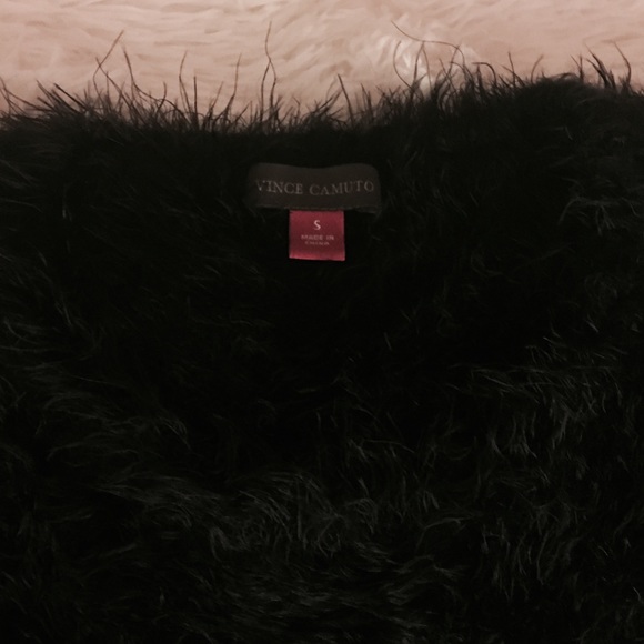 ❌SOLD❌ Vince Camuto Eyelash Black Fuzzy Sweater - Picture 5 of 8