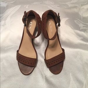 Wedge sandal with ankle strap