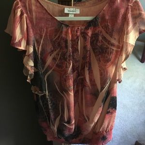 Dressbarn flutter sleeve top