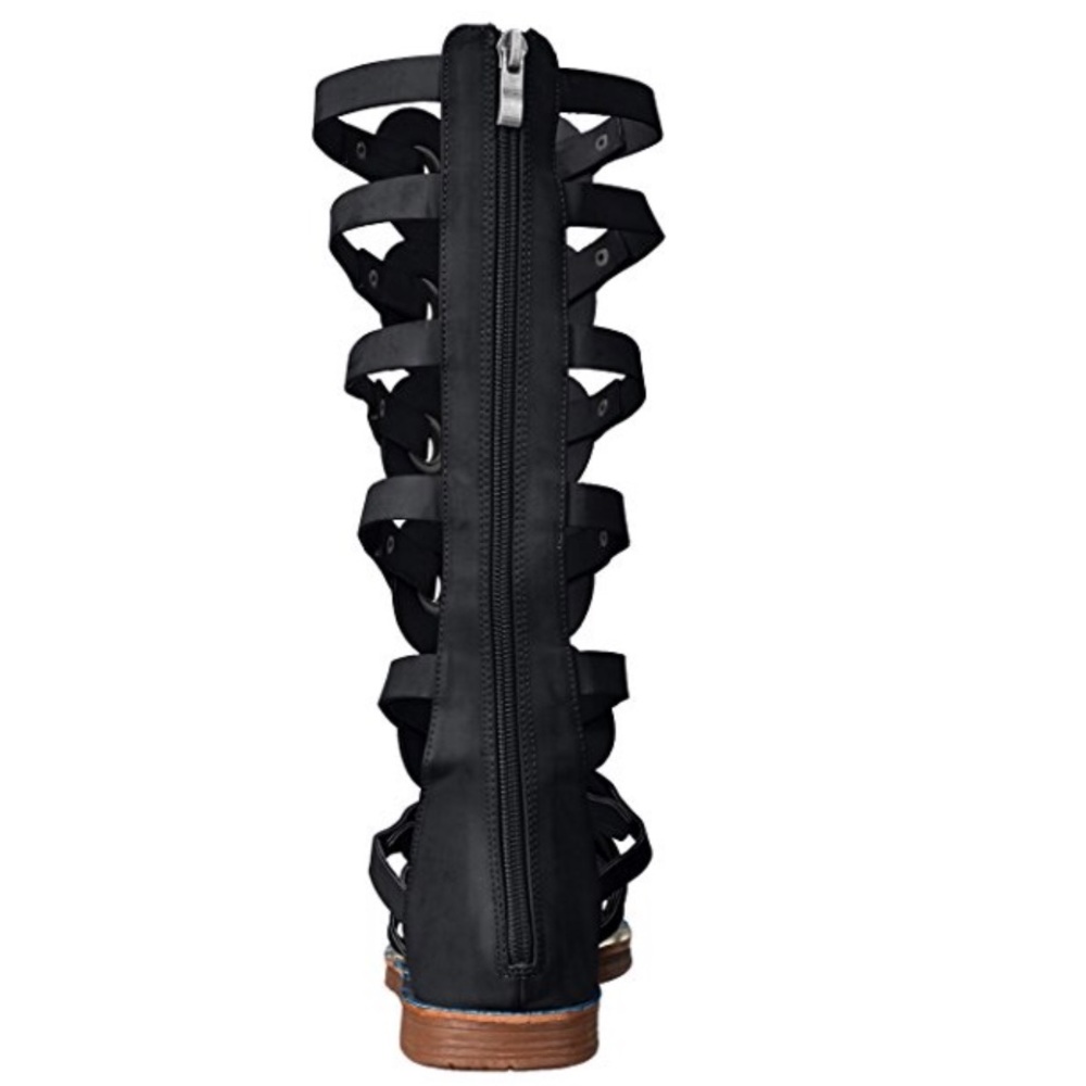 Black Gladiator Studded Sandal - Picture 3 of 8