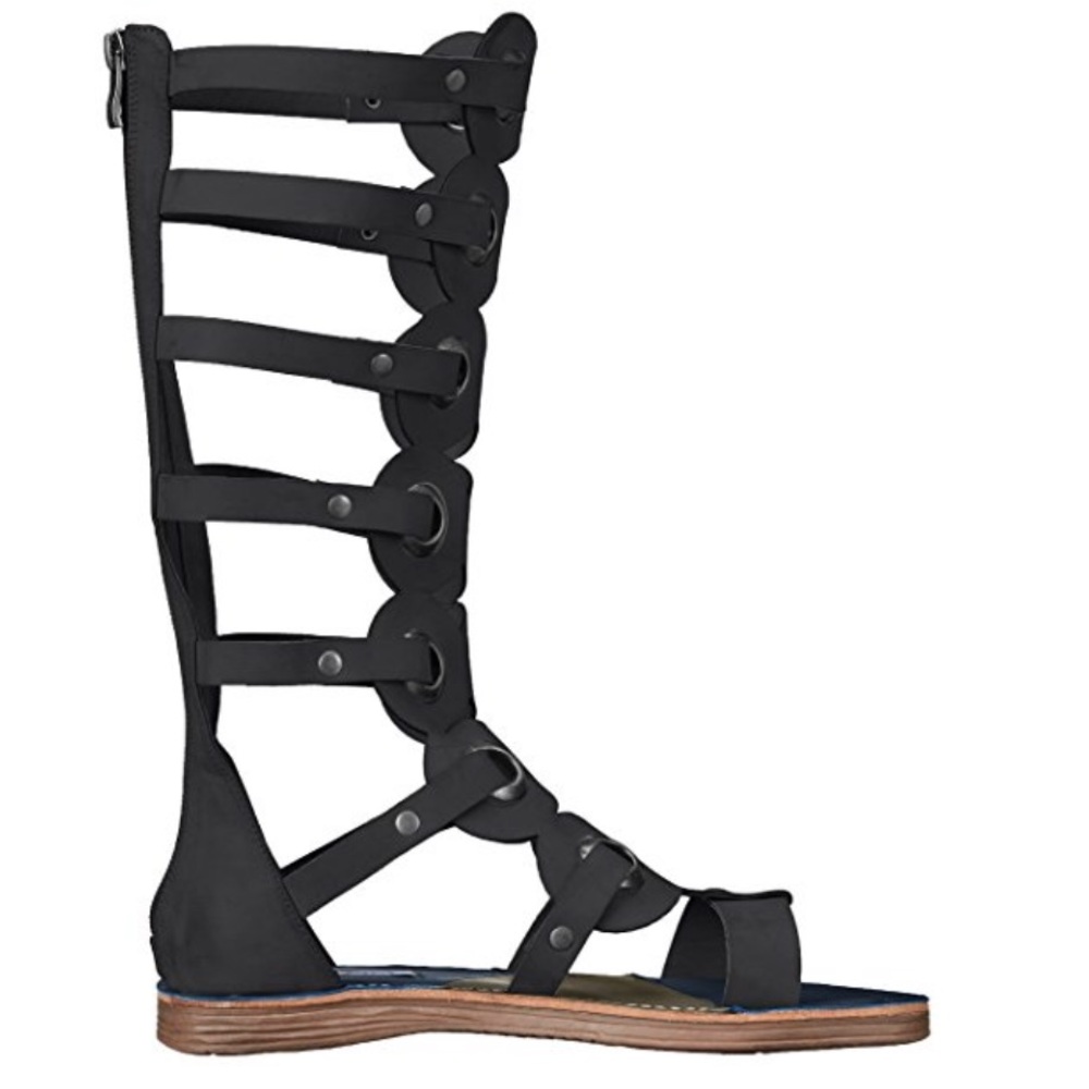 Black Gladiator Studded Sandal - Picture 4 of 8