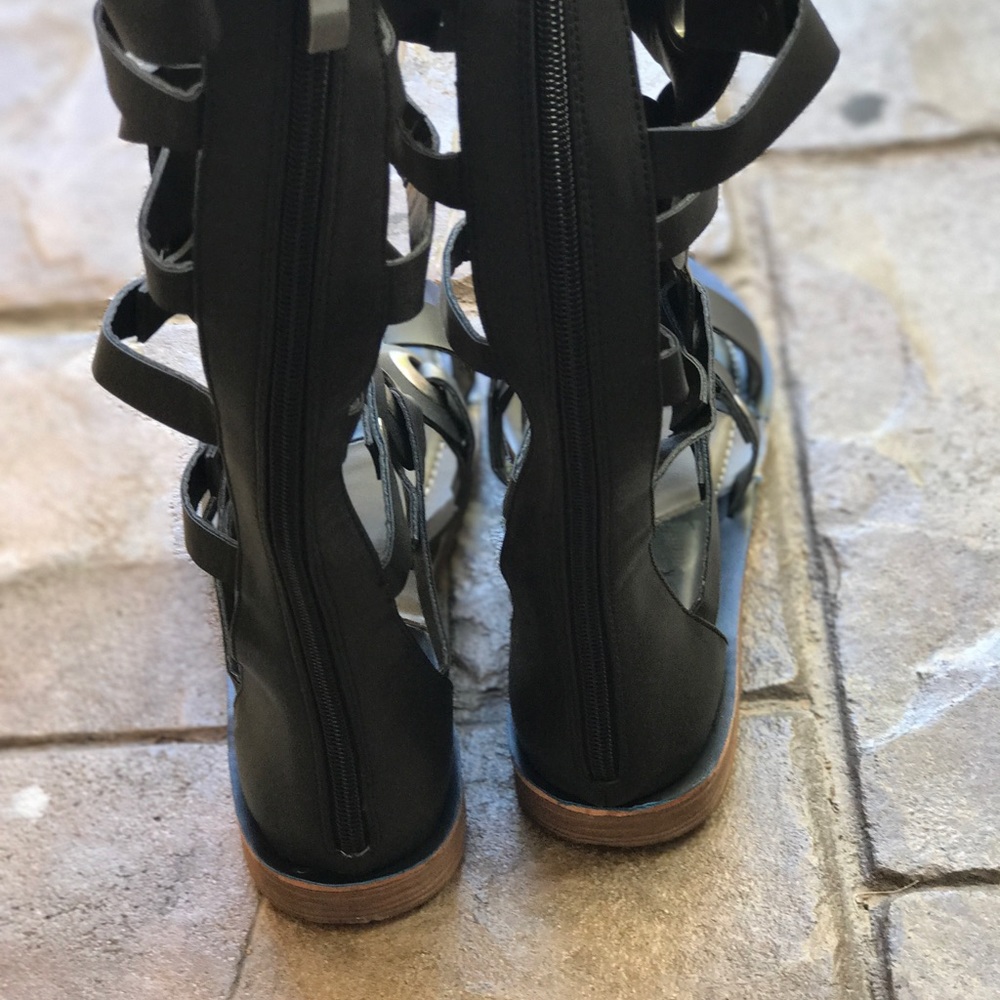 Black Gladiator Studded Sandal - Picture 7 of 8