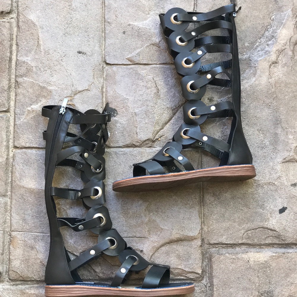 Black Gladiator Studded Sandal - Picture 8 of 8