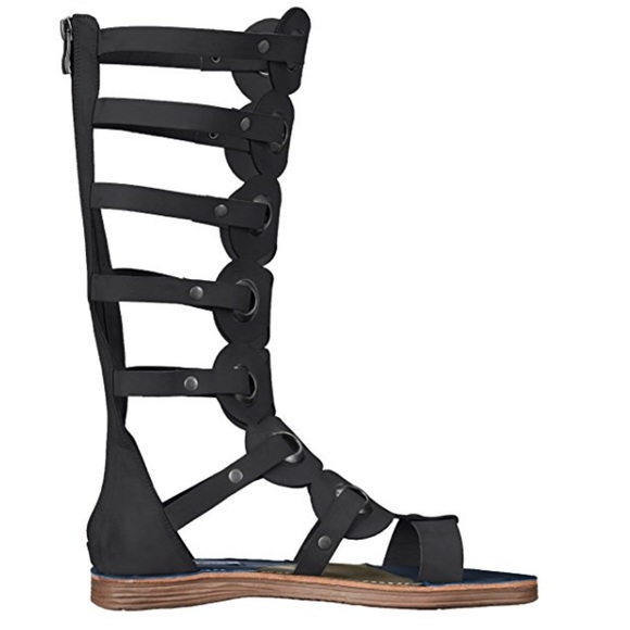 Black Gladiator Studded Sandal - Picture 4 of 8