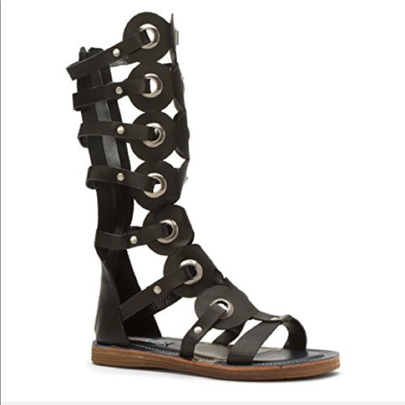 Black Gladiator Studded Sandal - Picture 5 of 8