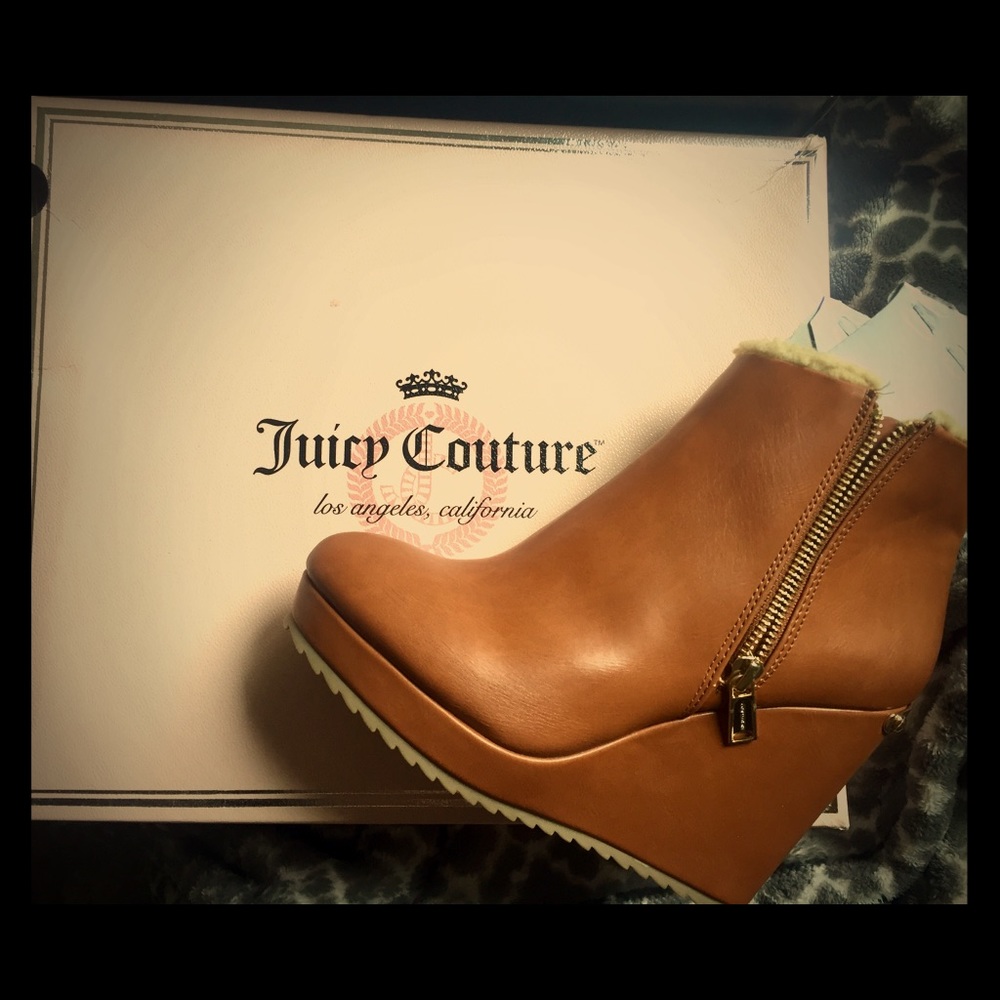 NEW Juicy Couture Wedge Boots - 4 1/2 inch heel