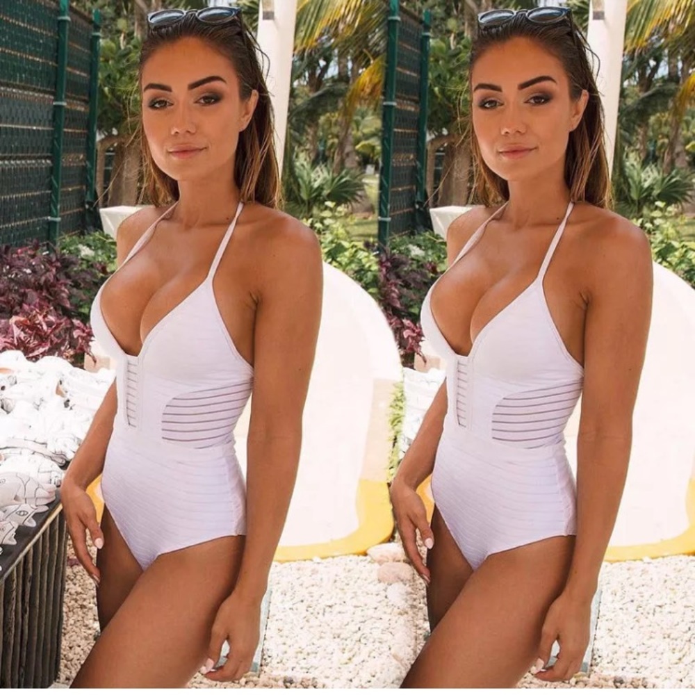Brand new white swimsuit, medium